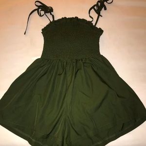 Effortlessly Chic: Olive Green Tie-Strap Romper